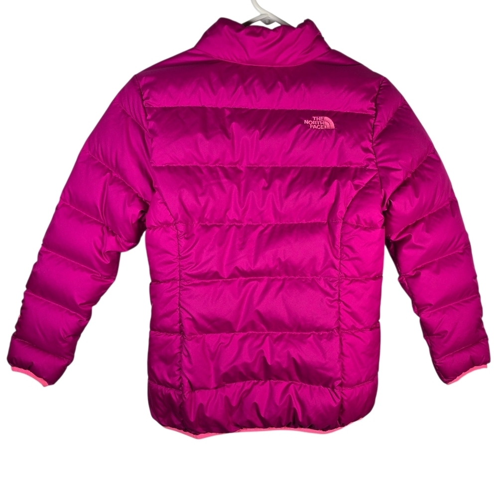 The North Face Girls Andes Down Jacket In Luminous Pink Full Zip Size L 14-16 - Picture 2 of 16